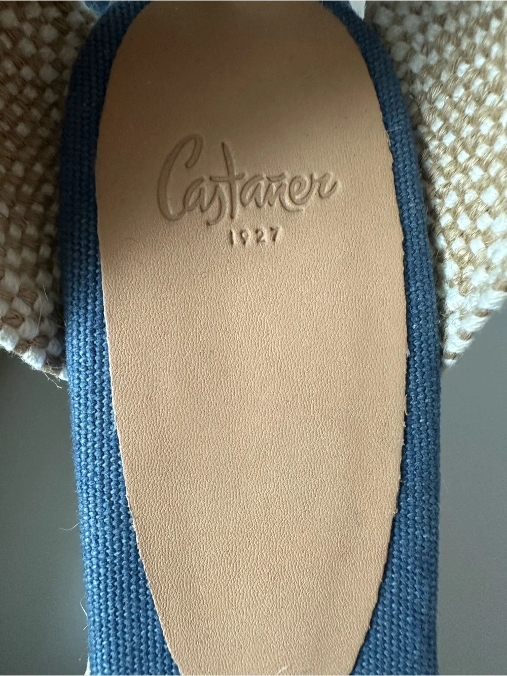 NWT Castaner Carina 6 Denim Blue Lace-Up Espadrille Wedges Size 9